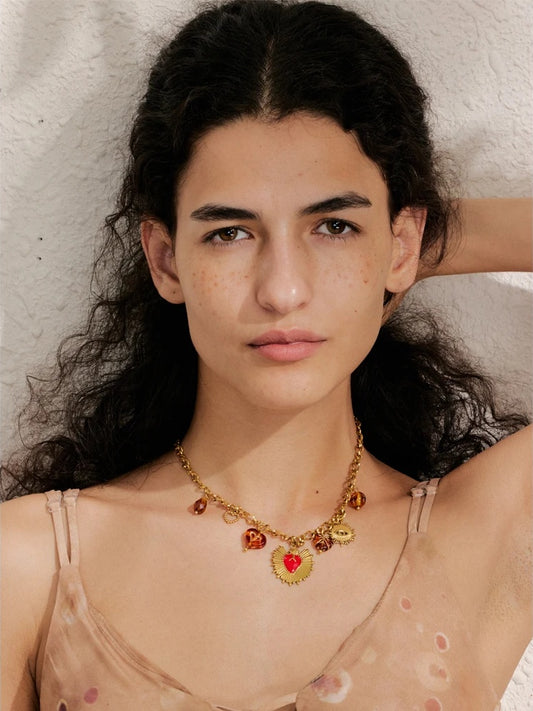 Sun ocean charm handmade pendant necklace - product image