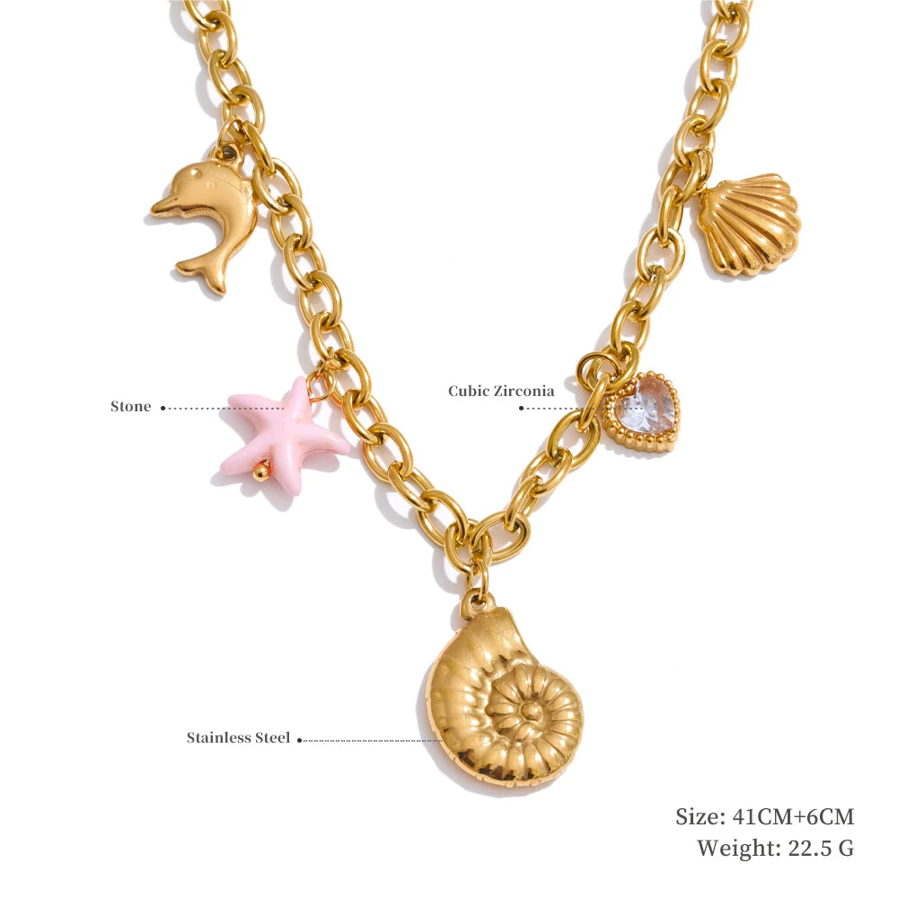 Sun ocean charm handmade pendant necklace - product image