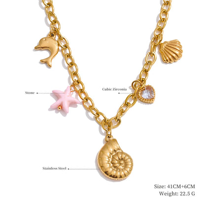 Sun ocean charm handmade pendant necklace - product image