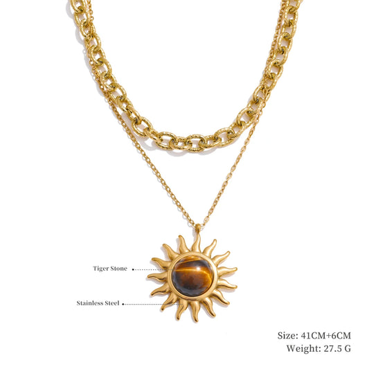 Sun ocean charm handmade pendant necklace - product image