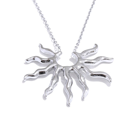 Sun pendant minimalist necklace metal trendy women - product image