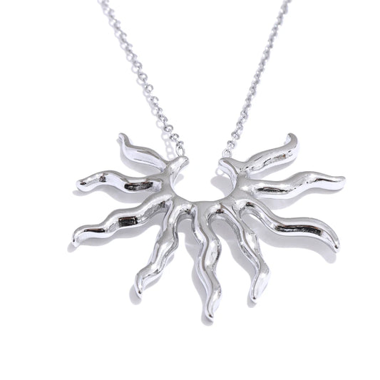 Sun pendant minimalist necklace metal trendy women - product image