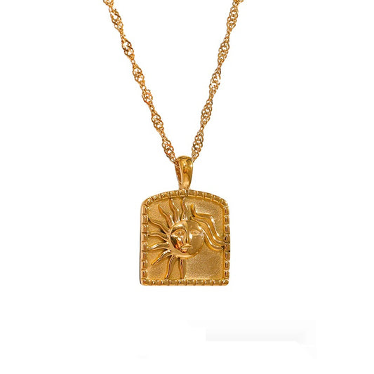 Sun pendant modern collar necklace - product image