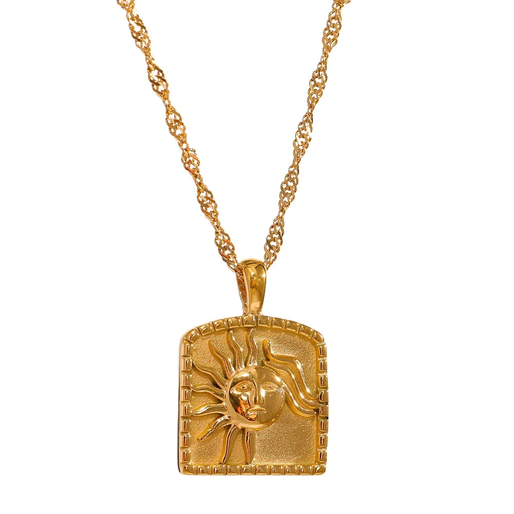 Sun pendant modern collar necklace - product image