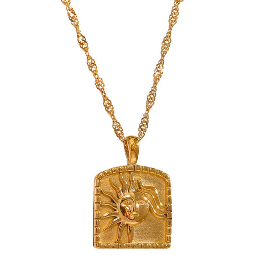 Sun pendant modern collar necklace - product image