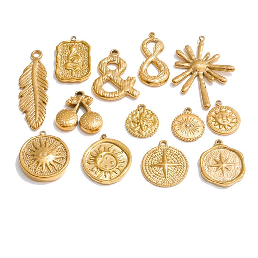 Sun star moon metal charm jewelry accessories - product image