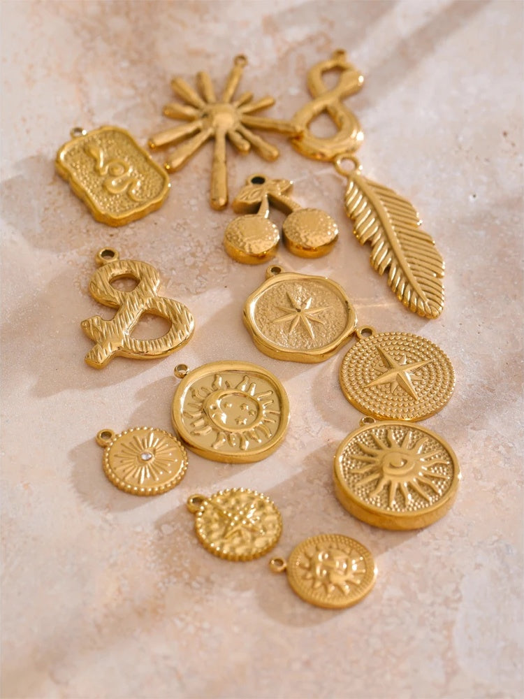 Sun star moon metal charm jewelry accessories - product image