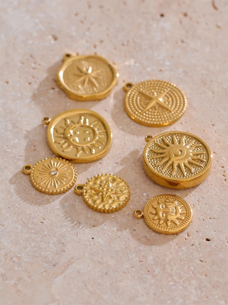 Sun star moon metal charm jewelry accessories - product image