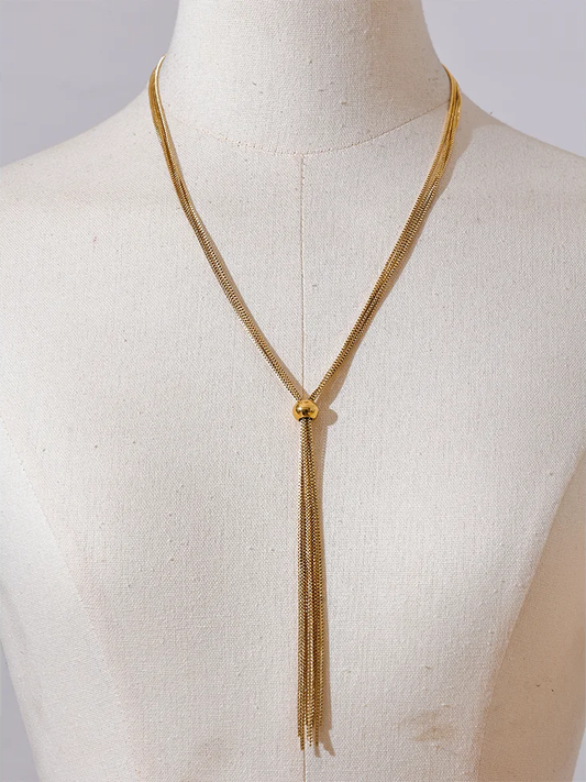 Sweater chain long abstract pendant necklace - product image