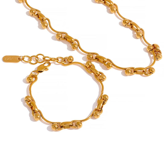 Tarnish free stainless steel chain necklace bracelet - product image