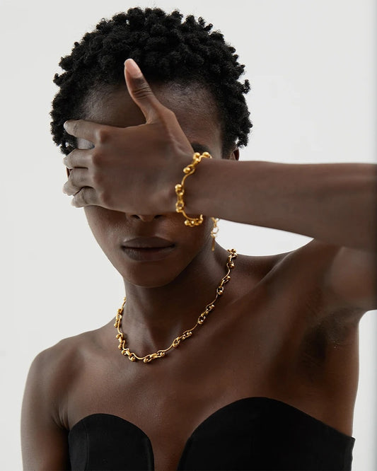 Tarnish free stainless steel chain necklace bracelet - product image
