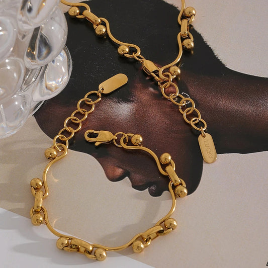 Tarnish free stainless steel chain necklace bracelet - product image