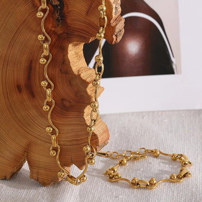 Tarnish free stainless steel chain necklace bracelet - product image