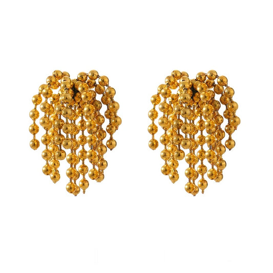 Tassel bead fireworks stud earrings - product image