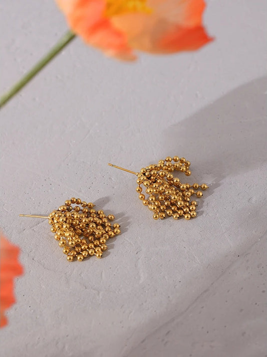 Tassel bead fireworks stud earrings - product image