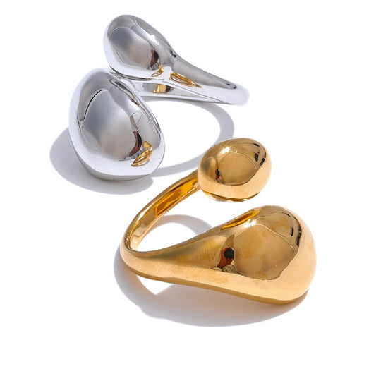 Texture abstract adjustable finger ring - product image