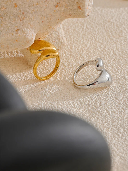 Texture abstract adjustable finger ring - product image