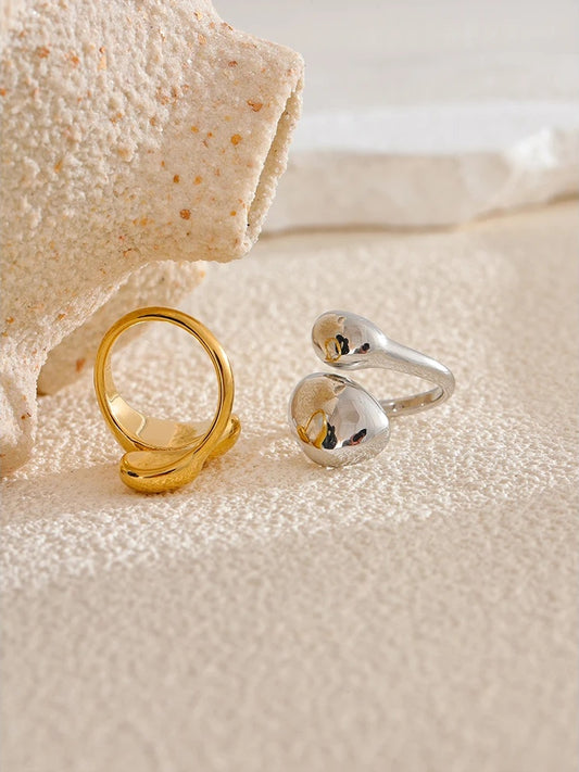 Texture abstract adjustable finger ring - product image