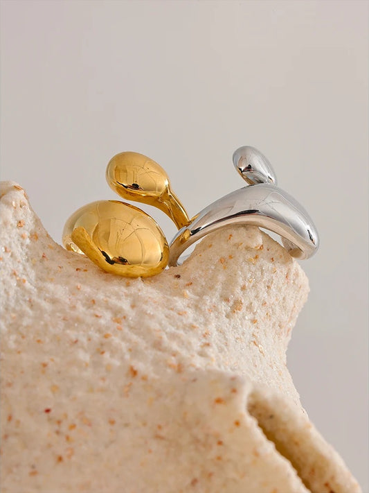 Texture abstract adjustable finger ring - product image