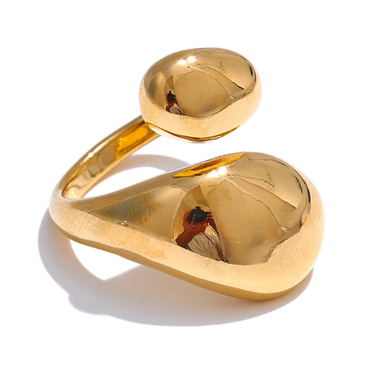 Texture abstract adjustable finger ring - product image