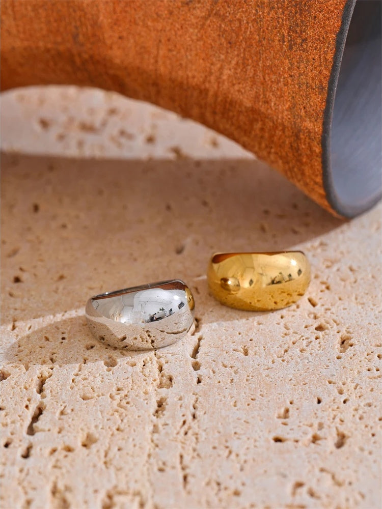 Textured minimalist chunky abstract ring women - product image