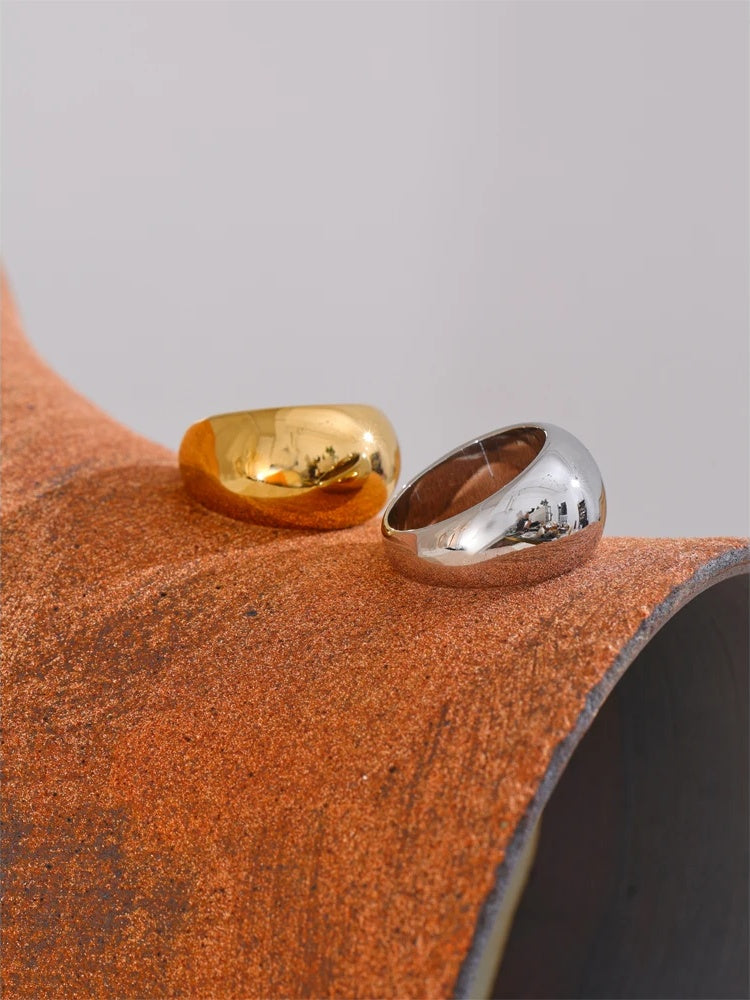 Textured minimalist chunky abstract ring women - product image