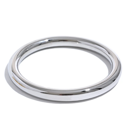 Textured polished round statement bracelet bangle - product image