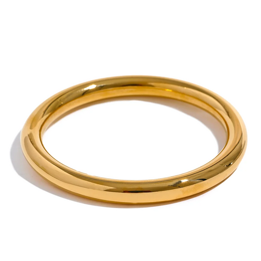 Textured polished round statement bracelet bangle - product image