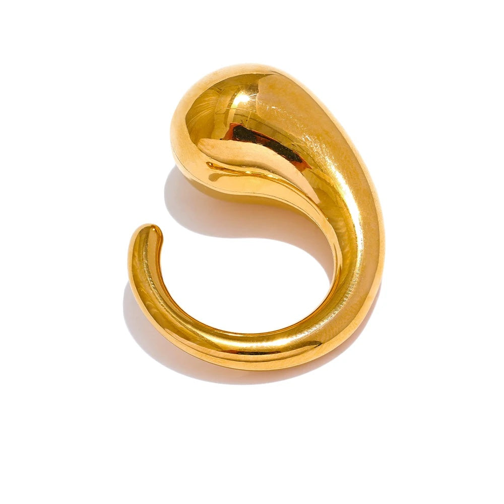 Thick contemporary statement wide ring - product image