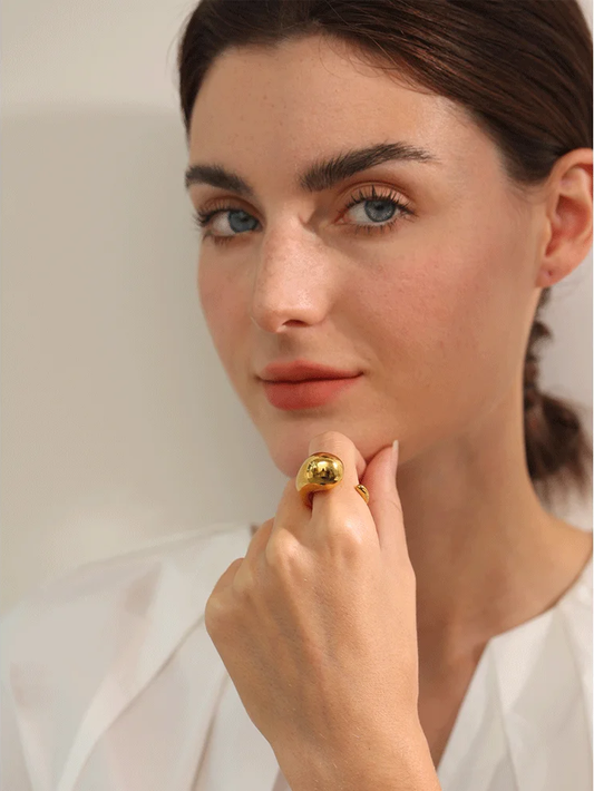 Thick contemporary statement wide ring - product image