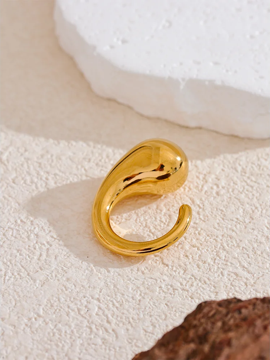 Thick contemporary statement wide ring - product image