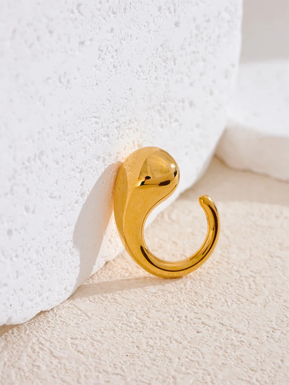 Thick contemporary statement wide ring - product image