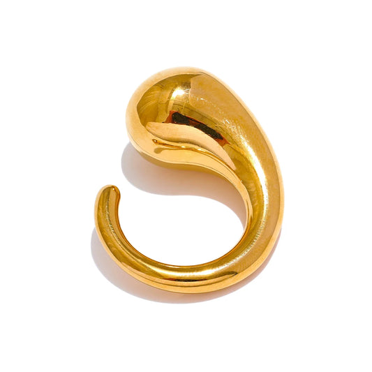 Thick contemporary statement wide ring - product image