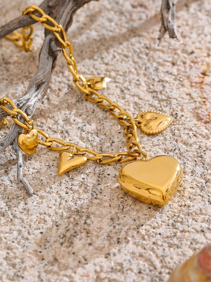 Thick heart love pendant drop necklace - product image