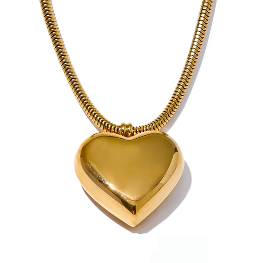 Thicker heart hollow love smooth pendant necklace - product image