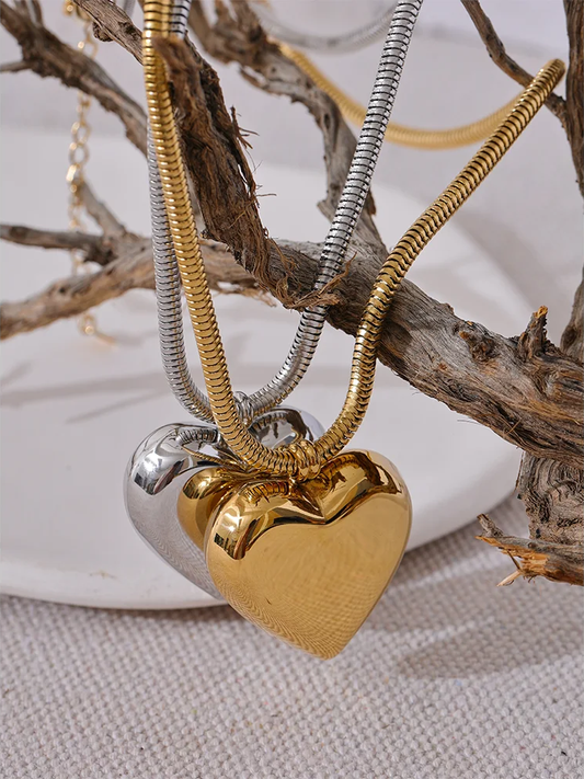 Thicker heart hollow love smooth pendant necklace - product image
