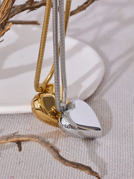 Thicker heart hollow love smooth pendant necklace - product image