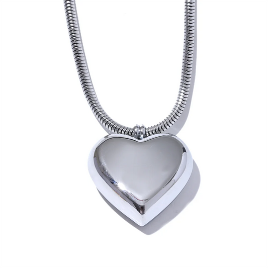 Thicker heart hollow love smooth pendant necklace - product image