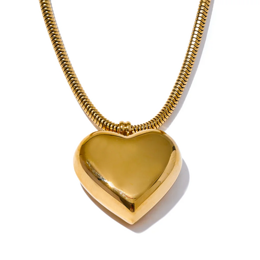 Thicker heart hollow love smooth pendant necklace - product image