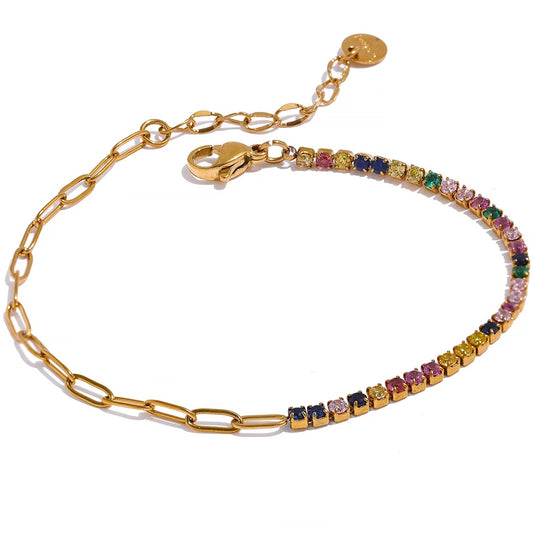 Thin chain cubic zirconia bracelet - product image