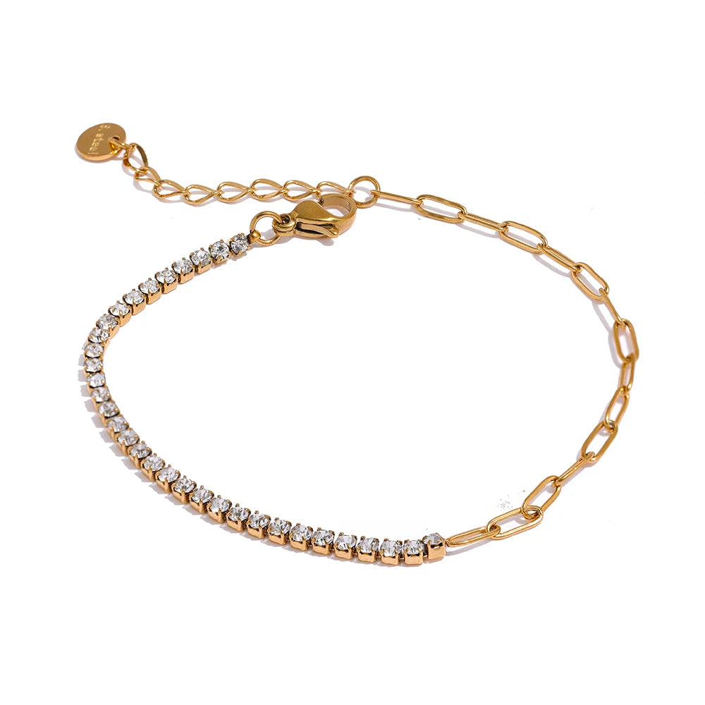 Thin chain cubic zirconia bracelet - product image