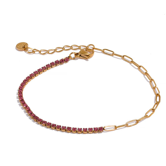 Thin chain cubic zirconia bracelet - product image