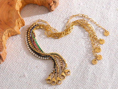 Thin chain cubic zirconia bracelet - product image