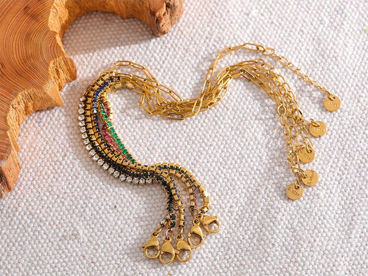 Thin chain cubic zirconia bracelet - product image