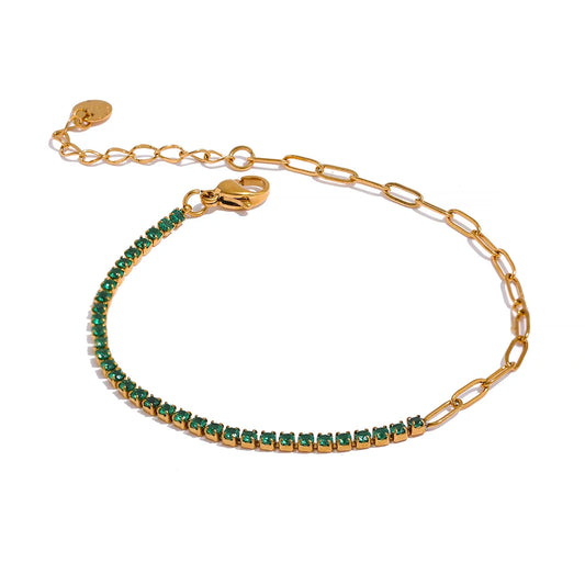 Thin chain cubic zirconia bracelet - product image