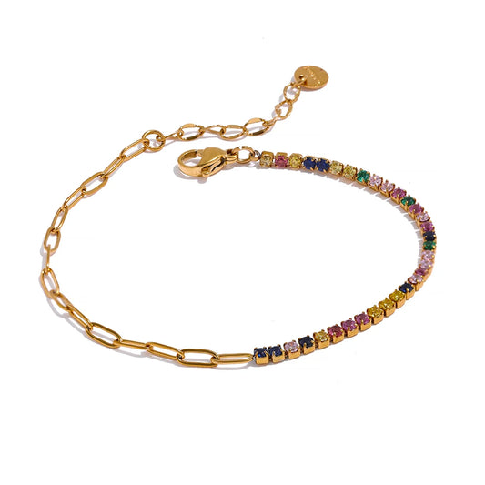 Thin chain cubic zirconia bracelet - product image