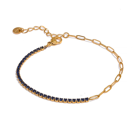 Thin chain cubic zirconia bracelet - product image