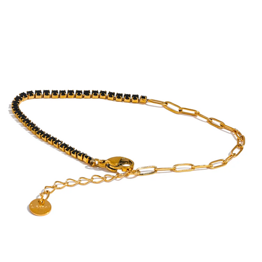 Thin chain cubic zirconia bracelet - product image