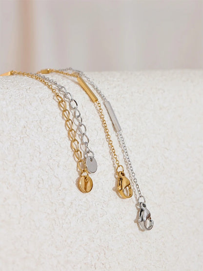 Thin chain zircon link minimalist bracelet - product image