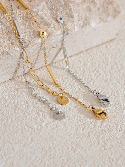 Thin chain zircon link minimalist bracelet - product image